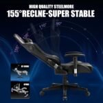GTRACING Gaming Chair with Speakers Bluetooth Music Video Game Chair Audio Ergonomic Design Heavy Duty Office Computer Desk Chair (Black) - Image 7