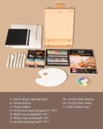 DJAR 49 pcs Acrylic Painting Set, Includes Desktop Easel, Acrylic Paint, Canvas, Sketchbook, Painting Pads, 24 Color Paint Kits for Adults, Artists, Beginners - Image 3
