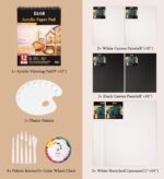 DJAR 49 pcs Acrylic Painting Set, Includes Desktop Easel, Acrylic Paint, Canvas, Sketchbook, Painting Pads, 24 Color Paint Kits for Adults, Artists, Beginners - Image 5