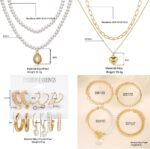 120PCS Gold Jewelry Sets For Women, With 7 Necklace,12 Bracelet,30pcs Hoop Earring,59pcs stud earrings and 12pcs cuff Ear Earrings Friendship for Happy Gifts - Image 4