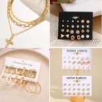 120PCS Gold Jewelry Sets For Women, With 7 Necklace,12 Bracelet,30pcs Hoop Earring,59pcs stud earrings and 12pcs cuff Ear Earrings Friendship for Happy Gifts - Image 6