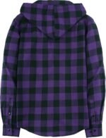 Mens Hooded Flannel Shirts Hoodie Shirt Long Sleeve Casual Plaid Button Down Jackets Stylish with Pocket - Image 3