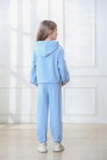 AMCLOS Girl Outfit Sets 5-14 Years Kids Clothes Cute Butterfly Long Sleeve Pullover Hooded Crop Tops+Sweatpant Set Fall - Image 4