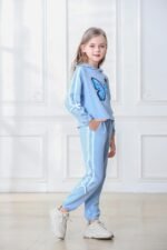 AMCLOS Girl Outfit Sets 5-14 Years Kids Clothes Cute Butterfly Long Sleeve Pullover Hooded Crop Tops+Sweatpant Set Fall - Image 6