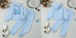 AMCLOS Girl Outfit Sets 5-14 Years Kids Clothes Cute Butterfly Long Sleeve Pullover Hooded Crop Tops+Sweatpant Set Fall - Image 9