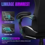 GTRACING Gaming Chair with Foot Rest & Racing Style RGB LED Lights, Breathable Fabric for Home Office Desk, Ergonomic High Back Computer Chair with Headrest & Lumbar Support, RGB Black - Image 9