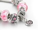 Capital Charms Pink Hearts Silver Plated Charm Bracelet Set, Jewelry Gifts with Beads, Charms, and Adjustable Snake Chain, Fits 7.5"+1.5" - Image 6