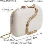 PU Leather Wedding Evening Bag Formal Clutch Purse for Women with Snake - Image 3