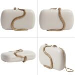 PU Leather Wedding Evening Bag Formal Clutch Purse for Women with Snake - Image 5