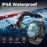 Smart Watch for Men Military Answer/Make Call 2.01″ Display 170+ Sports Modes Fitness Smart Watch IP68 Waterproof 30 Days Standby Smartwatch for Android iOS Black (2 Straps) - Image 4