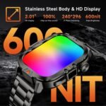 Smart Watch for Men Military Answer/Make Call 2.01″ Display 170+ Sports Modes Fitness Smart Watch IP68 Waterproof 30 Days Standby Smartwatch for Android iOS Black (2 Straps) - Image 7