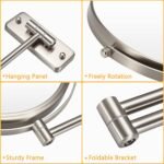 Wall Mounted Makeup Mirror - 10x Magnification 8'' Two-Sided Swivel Extendable Bathroom Mirror Nickel Finish - Image 6