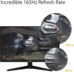 ASUS TUF Gaming 27" 1080P Monitor - Full HD, 165Hz (Supports 144Hz), 1ms, Extreme Low Motion Blur, FreeSync Premium, Shadow Boost, Eye Care, HDMI, DisplayPort, Tilt Adjustable - VG277Q1A,Black - Image 4