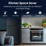 3.2 Cu.Ft Fridge with Freezer with 2 Doors, Refrigerator with 7 Level Temperatures, LED Light, Adjustable Shelves, Food Storage Cooling Drink for Bedroom, Office, Dorm, Apartment, Black - Image 3