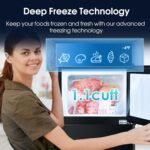 3.2 Cu.Ft Fridge with Freezer with 2 Doors, Refrigerator with 7 Level Temperatures, LED Light, Adjustable Shelves, Food Storage Cooling Drink for Bedroom, Office, Dorm, Apartment, Black - Image 4