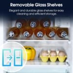 3.2 Cu.Ft Fridge with Freezer with 2 Doors, Refrigerator with 7 Level Temperatures, LED Light, Adjustable Shelves, Food Storage Cooling Drink for Bedroom, Office, Dorm, Apartment, Black - Image 6