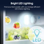 3.2 Cu.Ft Fridge with Freezer with 2 Doors, Refrigerator with 7 Level Temperatures, LED Light, Adjustable Shelves, Food Storage Cooling Drink for Bedroom, Office, Dorm, Apartment, Black - Image 7