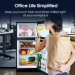 3.2 Cu.Ft Fridge with Freezer with 2 Doors, Refrigerator with 7 Level Temperatures, LED Light, Adjustable Shelves, Food Storage Cooling Drink for Bedroom, Office, Dorm, Apartment, Black - Image 8