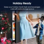 3.2 Cu.Ft Fridge with Freezer with 2 Doors, Refrigerator with 7 Level Temperatures, LED Light, Adjustable Shelves, Food Storage Cooling Drink for Bedroom, Office, Dorm, Apartment, Black - Image 9