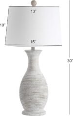 SAFAVIEH Lighting Collection Bentlee Rustic Grey 30-inch Bedroom Living Room Home Office Desk Nightstand Table Lamp Set of 2 (LED Bulbs Included) - Image 5