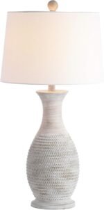 SAFAVIEH Lighting Collection Bentlee Rustic Grey 30-inch Bedroom Living Room Home Office Desk Nightstand Table Lamp Set of 2 (LED Bulbs Included) - Image 10