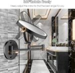 Rocollos 9" Wall Mounted Lighted Makeup Mirror, Large Double Sided 1X/10X Magnifying Mirror, 3 Color LED Vanity Mirror, Touch Dimmable 360° Swivel Light Up for Bathroom - Image 9