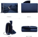 Dasein Women Elegant Satin Bow Flap Evening Bag Rhinestone Clutch Purse Handbag Formal/Wedding/Prom/Party - Image 4