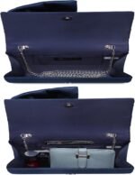 Dasein Women Elegant Satin Bow Flap Evening Bag Rhinestone Clutch Purse Handbag Formal/Wedding/Prom/Party - Image 6