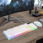 Gaming Keyboard and Mouse Combo, K1 RGB LED Backlit Keyboard with 104 Key for PC/Laptop(White) - Image 8