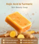 Kojic Acid Turmeric Soap Bar Dark Spots for Face & Body, Deep Cleansing, Gentle Soap Sensitive Skin Formula, All Skin Types 2Pack with Dish - Image 5