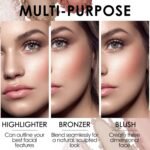FOCALLURE Blush and Highlighter Palette,3 in 1 Contour Palette,Cruelty-Free Matte Bronzer Powder,Shimmer Illuminator Highlighters for a Glowing Look,#09 - Image 5