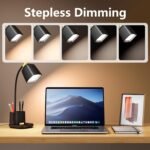LED Desk Lamp with USB Charging Port Touch Control 3 Color Modes, Stepless Dimming,Eye-Caring LED Table Lamp for Home,Office,Bedroom,Reading,Work,Study,Gooseneck Lamp, 5V, 2.4A - Image 4