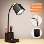 LED Desk Lamp with USB Charging Port Touch Control 3 Color Modes, Stepless Dimming,Eye-Caring LED Table Lamp for Home,Office,Bedroom,Reading,Work,Study,Gooseneck Lamp, 5V, 2.4A - Image 6