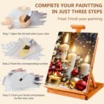 Reivworl 4 Pack Framed Paint by Numbers for Adults with Wooden Easel, Christmas Paint by Numbers Kit for Adults Beginner, Acrylic Painting by Number for Home Decor 8X12 Inch - Image 7