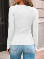 AUTOMET Long Sleeve Shirts Blouses Fall Fashion Ribbed Basic Tops Winter Clothes - Image 5