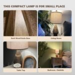 PoKat 20.25" Retro Farmhouse Table Lamp Set of 2 - Living Room & Bedroom Rustic Linen Bedside Nightstand Lamps for Kids, Study, Office - Resin, Suitable for Small Places - Image 3