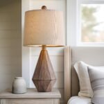 PoKat 20.25" Retro Farmhouse Table Lamp Set of 2 - Living Room & Bedroom Rustic Linen Bedside Nightstand Lamps for Kids, Study, Office - Resin, Suitable for Small Places - Image 7