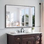 KOCUUY Bathroom Mirror Black, 48x36 inch Rectangle Wall Mirror with Metal Frame, Black Vanity Mirror Modern Home Decor for Bathroom, Living Room, Farmhouse, Entryway, Hang Horizontal/Vertical - Image 4