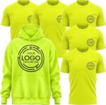 6 Pack - 5 Custom T Shirts & 1 Hoodie, Construction Shirts for Men, Custom Shirt, Mens Work Shirts, Small Business Workwear Uniform Black - Image 7