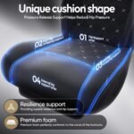 Dowinx Gaming Chair with Heated Massage Lumbar Support,Big and Tall Fabric Gaming Chairs for Adults with Footrest, Ergonomic Computer Game Chair with Poket Spring Cushions, 350lbs, Black - Image 6