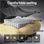 Dowinx Gaming Chair with Heated Massage Lumbar Support,Big and Tall Fabric Gaming Chairs for Adults with Footrest, Ergonomic Computer Game Chair with Poket Spring Cushions, 350lbs, Black - Image 7