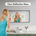 Koonmi Bathroom Mirror 24x48 Black Bathroom Wall-Mounted Mirrors, Modern Vanity Mirror for Bedroom, Living Room, Aluminum Alloy Frame Allow to Hang Horizontally or Vertically - Image 3