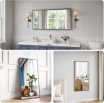 Koonmi Bathroom Mirror 24x48 Black Bathroom Wall-Mounted Mirrors, Modern Vanity Mirror for Bedroom, Living Room, Aluminum Alloy Frame Allow to Hang Horizontally or Vertically - Image 4