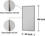 Koonmi Bathroom Mirror 24x48 Black Bathroom Wall-Mounted Mirrors, Modern Vanity Mirror for Bedroom, Living Room, Aluminum Alloy Frame Allow to Hang Horizontally or Vertically - Image 8