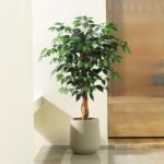 4ft Artificial Ficus Tree with Natural Wood Trunk, Silk Fake Ficus Tree in Plastic Nursery Pot, Faux Plant for Office Home, Indoor Outdoor Decor, 1 Pack - Image 3