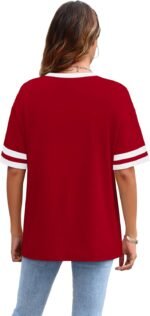 WIHOLL Womens T Shirts Loose Fit Short Sleeve Tees Crew Neck Color Block Summer Tops 2025 Fashion - Image 5