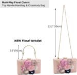 Milisente Evening Bag for Women, Flower Wedding Evening Clutch Purse Bride Floral Clutch Bag - Image 5