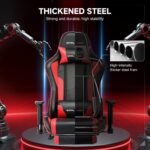 GTPLAYER Gaming Chair with Bluetooth Speakers, Adjustable Backrest and Height, 3D Armrests, Footrest, Ergonomic Computer Chair for Gamers (Brick Red) - Image 9