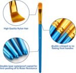 Paint Brushes Set for Acrylic Painting, 20 Pcs Oil Watercolor Acrylic Paint Brush, Artist Paintbrushes for Body Face Rock Canvas, Kids Adult Drawing Arts Crafts Supplies, Blue - Image 3