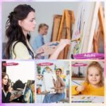 Paint Brushes Set for Acrylic Painting, 20 Pcs Oil Watercolor Acrylic Paint Brush, Artist Paintbrushes for Body Face Rock Canvas, Kids Adult Drawing Arts Crafts Supplies, Blue - Image 6